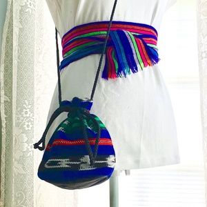 🎁 2pc- MINI BAG. NEW. BUCKET STYLE. VTG PURSE & SASH Quality